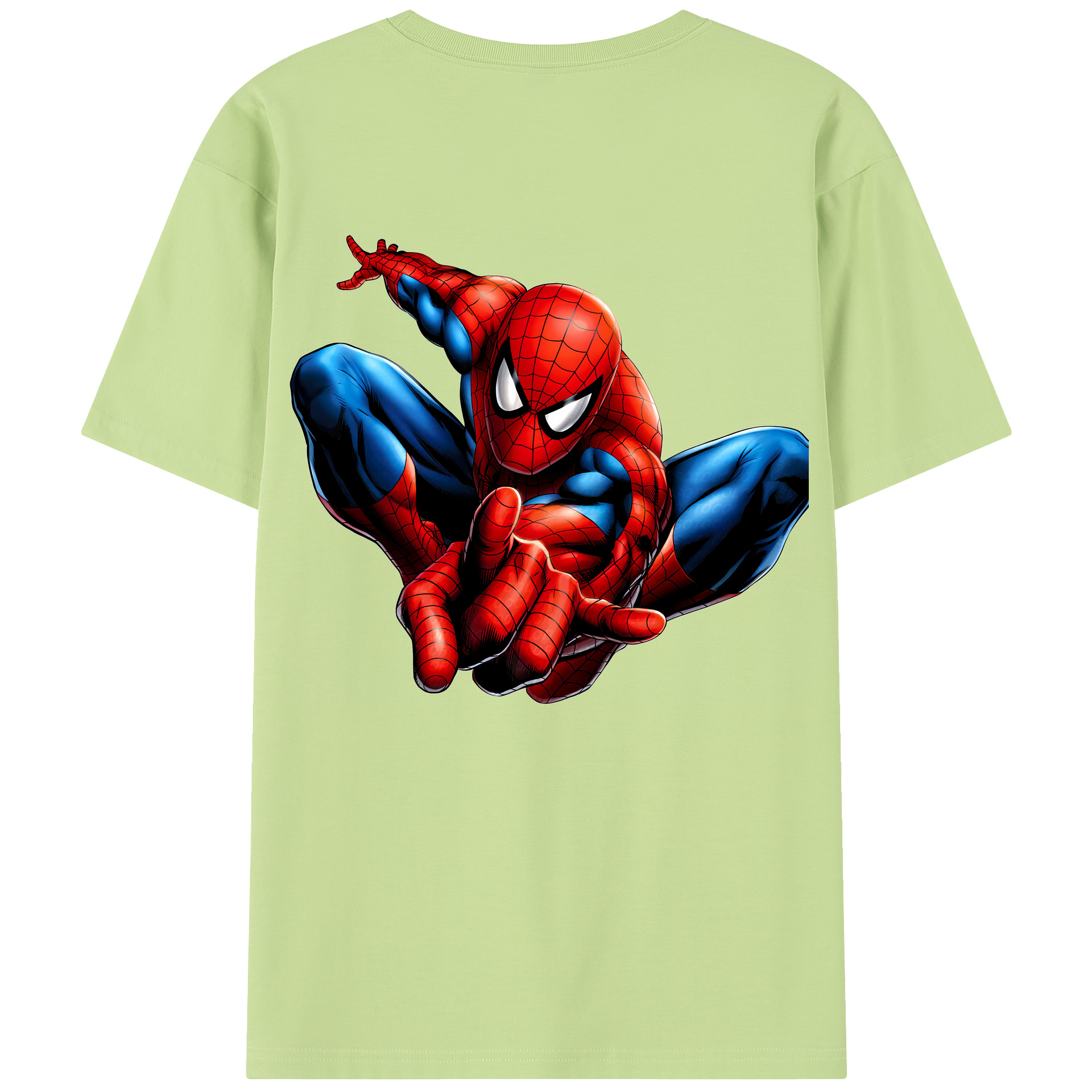 （画像用） Spider Man スパイダーマン 綿100％半袖Tシャツ（背面プリント）
